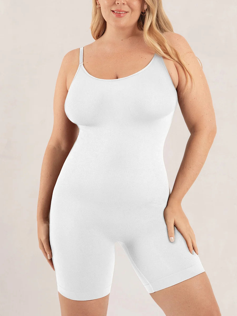 Shapermint Essentials All Day Every Day Scoop Neck Mid-Thigh Bodysuit