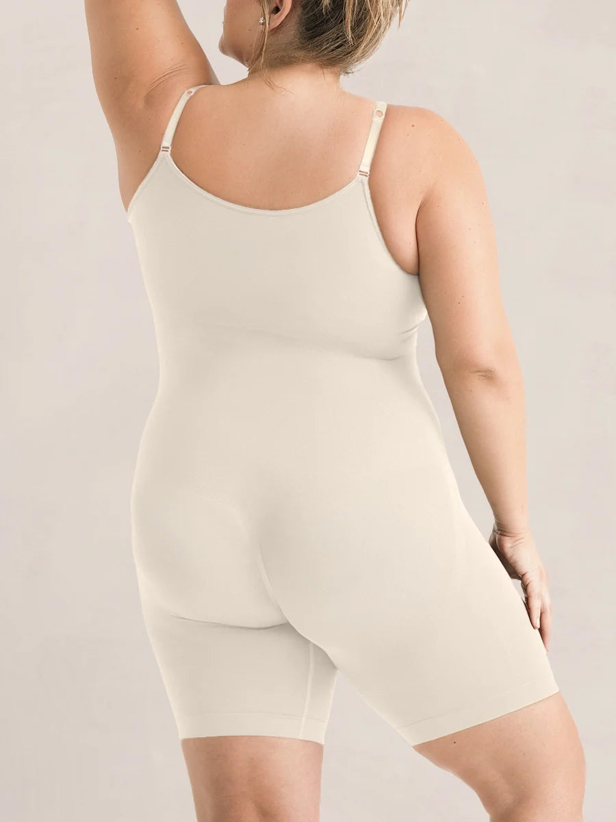 Shapermint Essentials All Day Every Day Scoop Neck Mid-Thigh Bodysuit