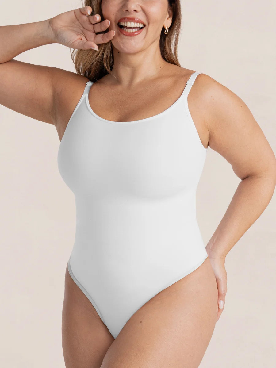Shapermint Essentials All Day Every Day Scoop Neck Thong Bodysuit